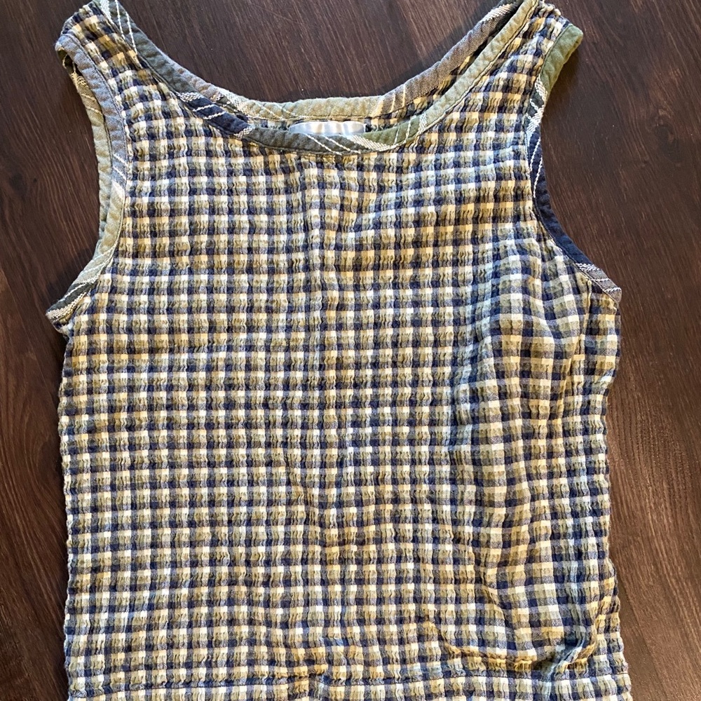 ⭐️5/$25 Vintage Stretchy Gingham Tank⭐️